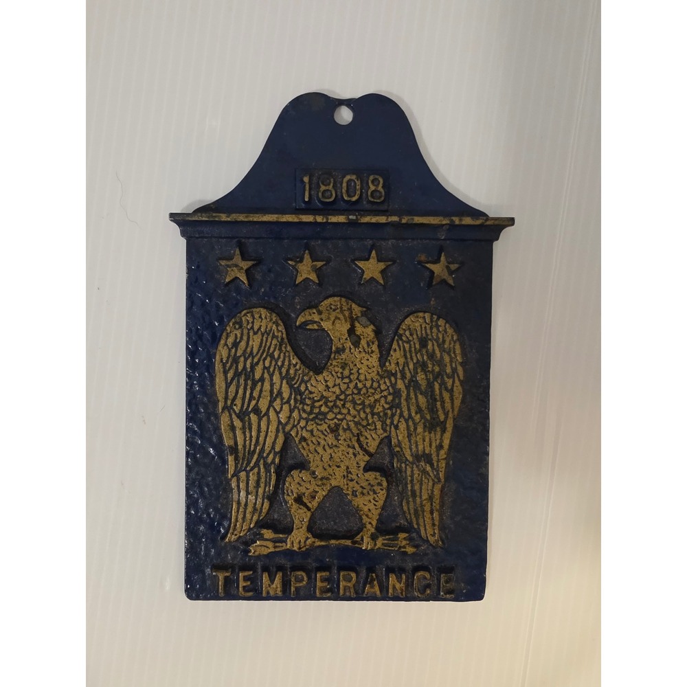 Unbranded Temperance 1808 Eagle Wall Plaque Blue Gold Fair Cast Metal Decor